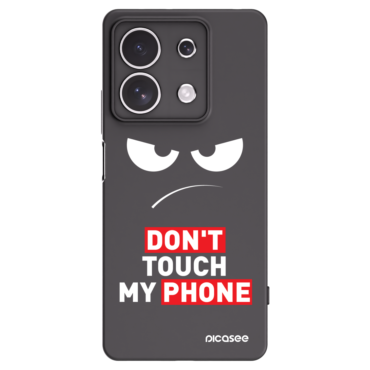 Picasee silikonový černý obal pro Xiaomi Redmi Note 13 4G - Angry Eyes - Transparent