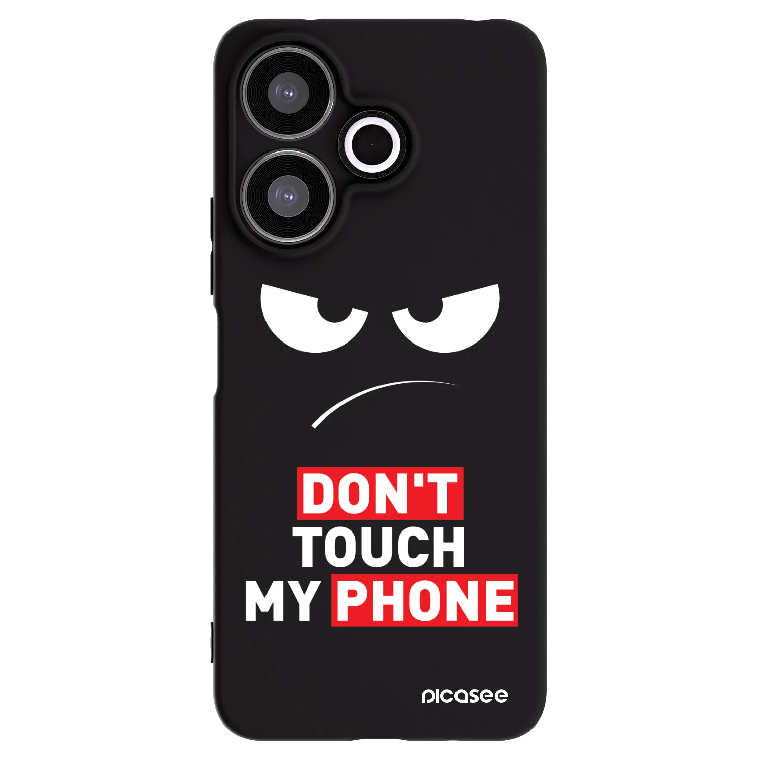 Picasee silikonový černý obal pro Xiaomi Redmi 13 4G - Angry Eyes - Transparent