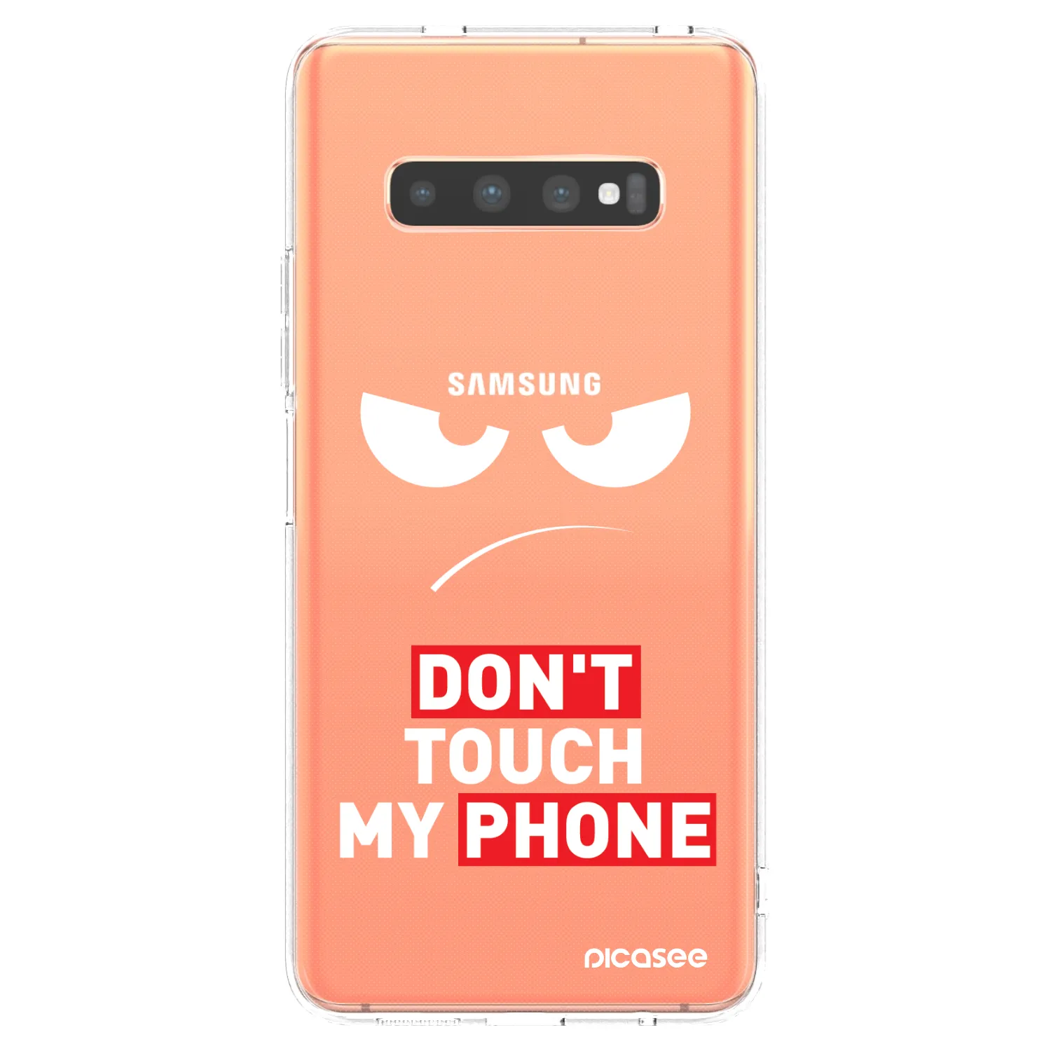 Picasee silikonový průhledný obal pro Samsung Galaxy S10 Plus G975 - Angry Eyes - Transparent