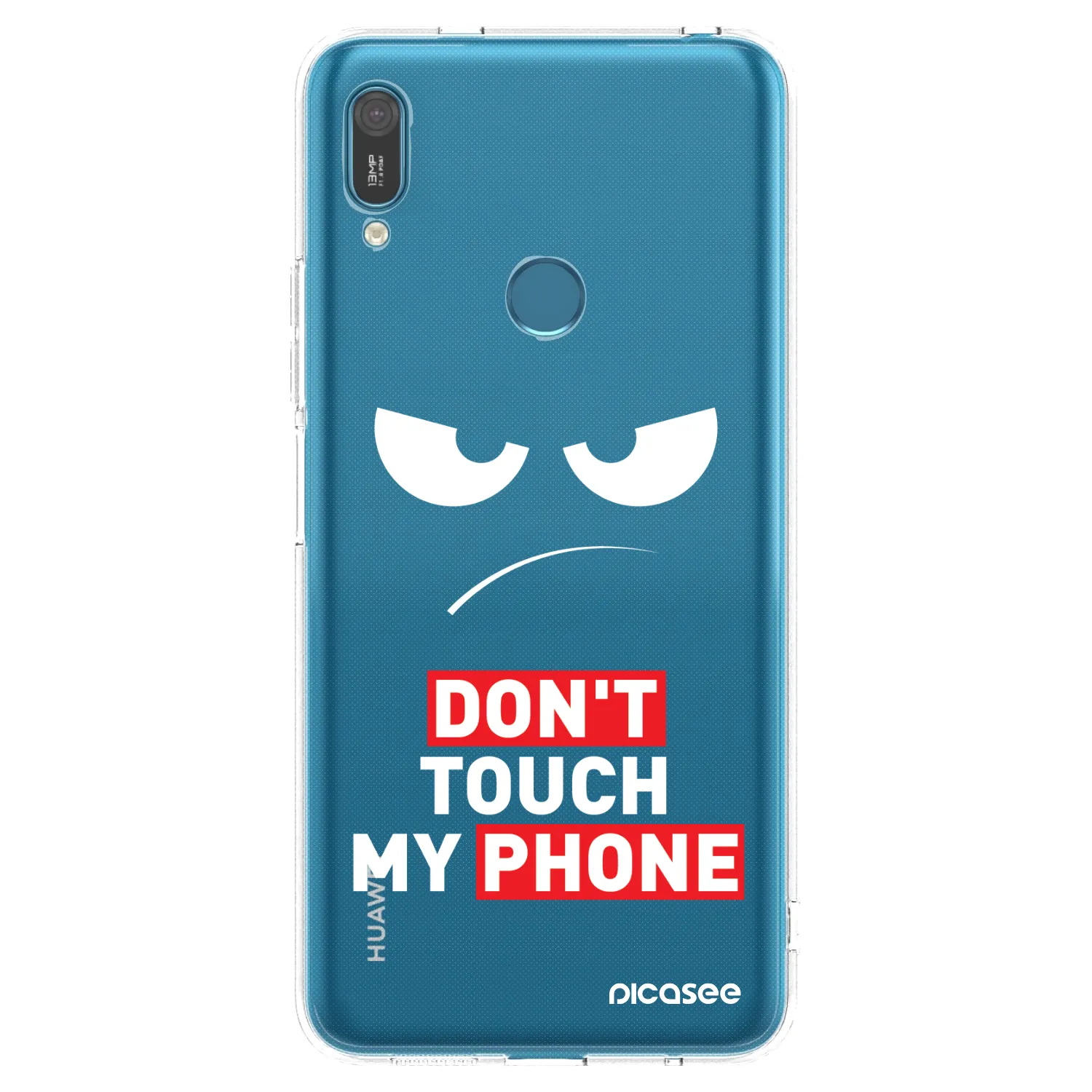 Picasee silikonový průhledný obal pro Huawei Y7 2019 - Angry Eyes - Transparent