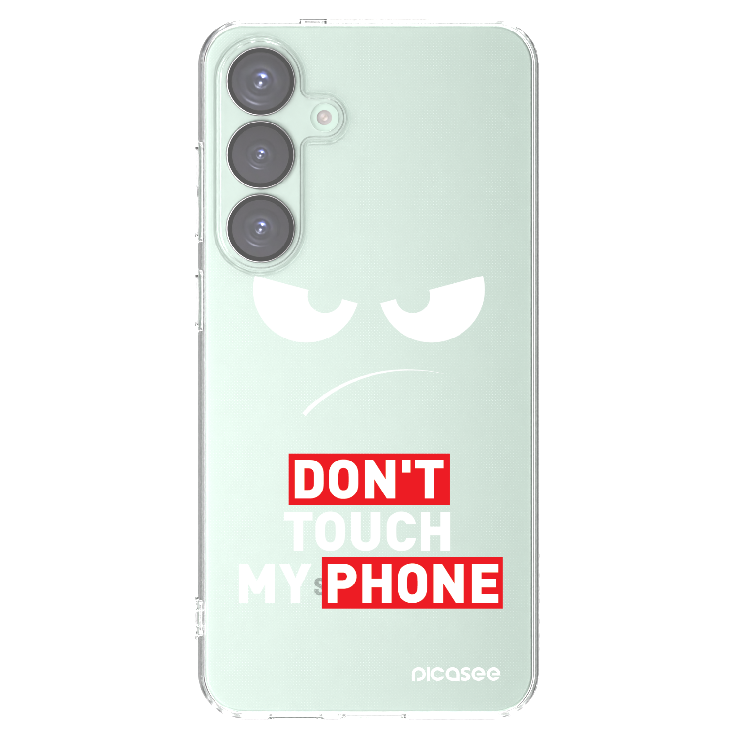 Picasee silikonový průhledný obal pro Samsung Galaxy S25+ 5G - Angry Eyes - Transparent