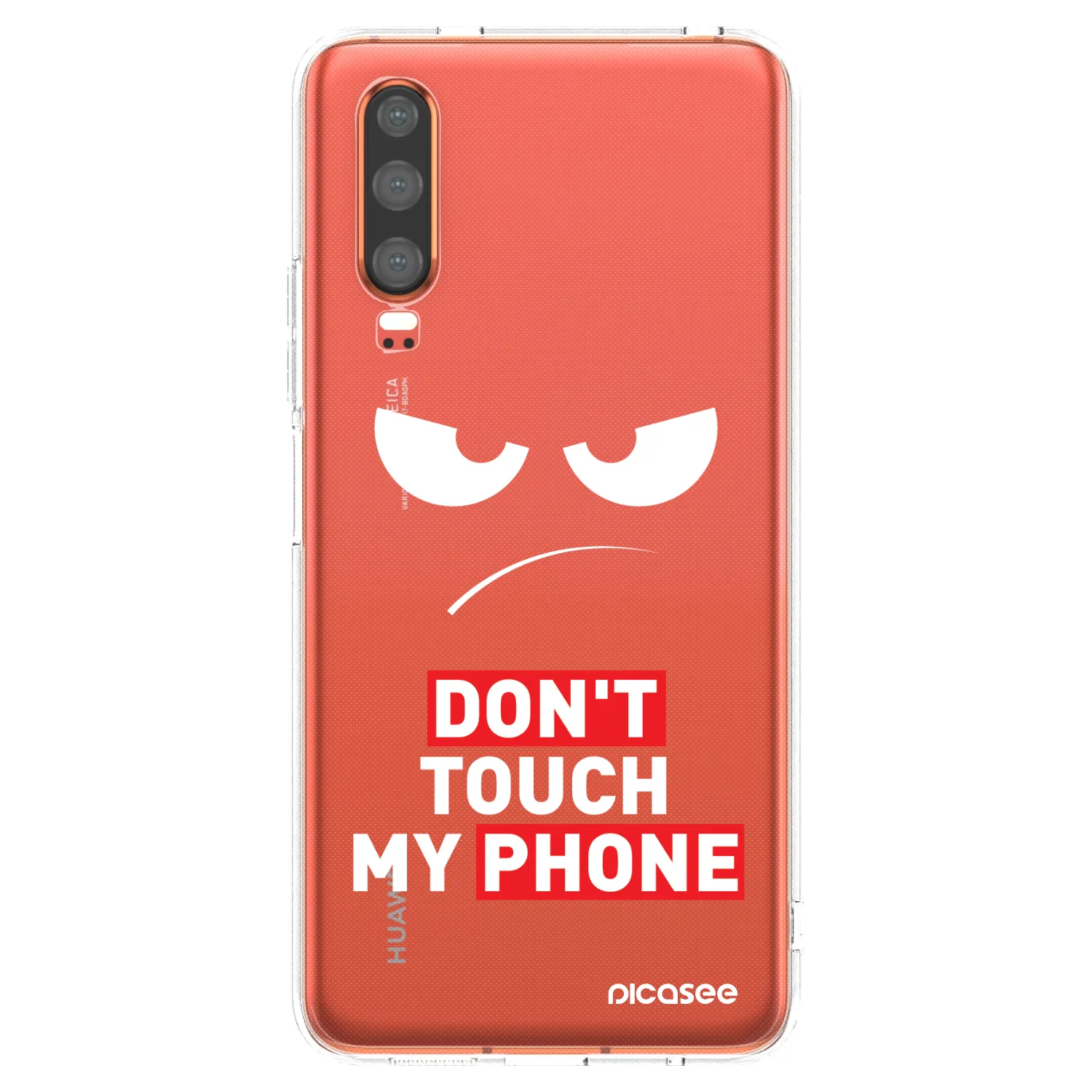 Picasee silikonový průhledný obal pro Huawei P30 - Angry Eyes - Transparent