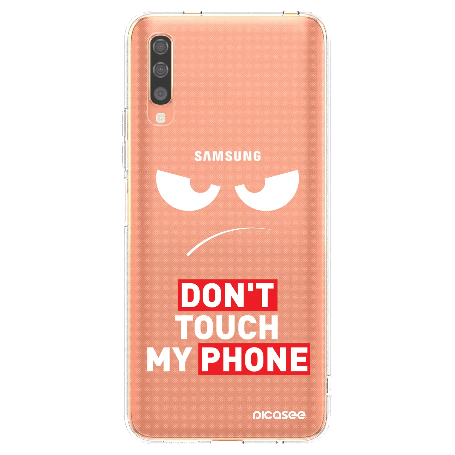 Picasee silikonový průhledný obal pro Samsung Galaxy A70 A705F - Angry Eyes - Transparent
