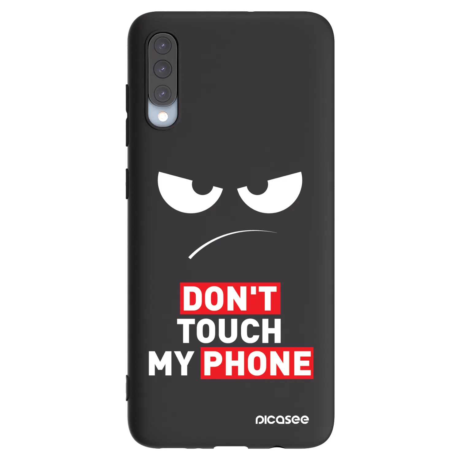 Picasee silikonový černý obal pro Samsung Galaxy A70 A705F - Angry Eyes - Transparent