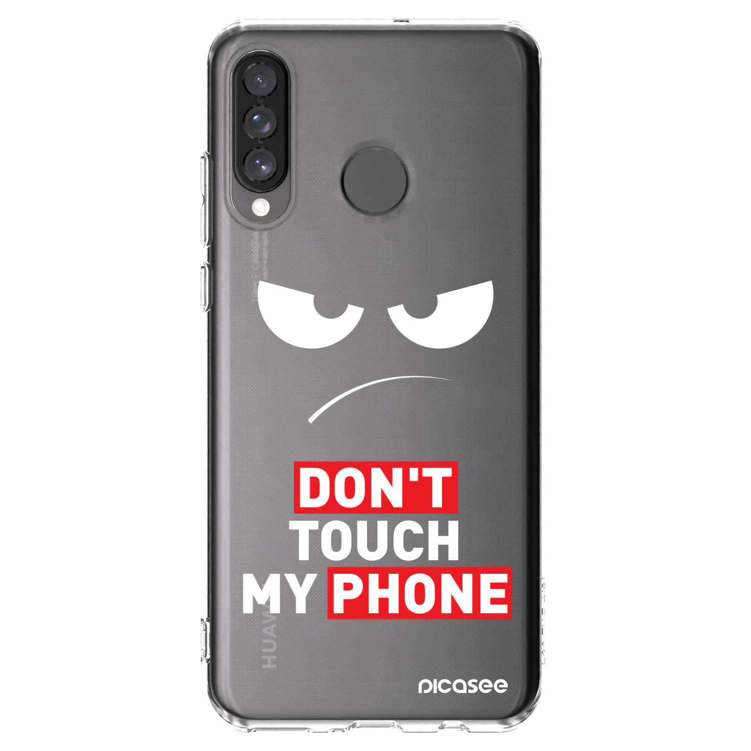 Picasee silikonový průhledný obal pro Huawei P30 Lite - Angry Eyes - Transparent
