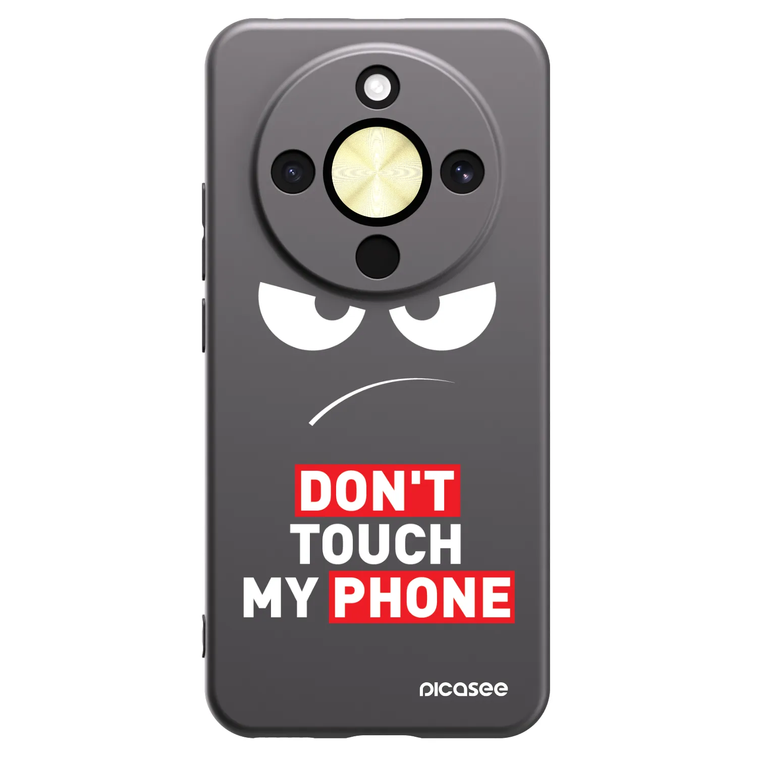 Picasee silikonový černý obal pro Honor Magic8 Lite 5G - Angry Eyes - Transparent