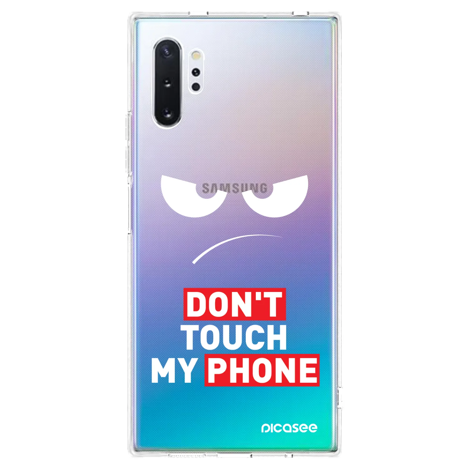 Picasee silikonový průhledný obal pro Samsung Galaxy Note 10+ N975F - Angry Eyes - Transparent