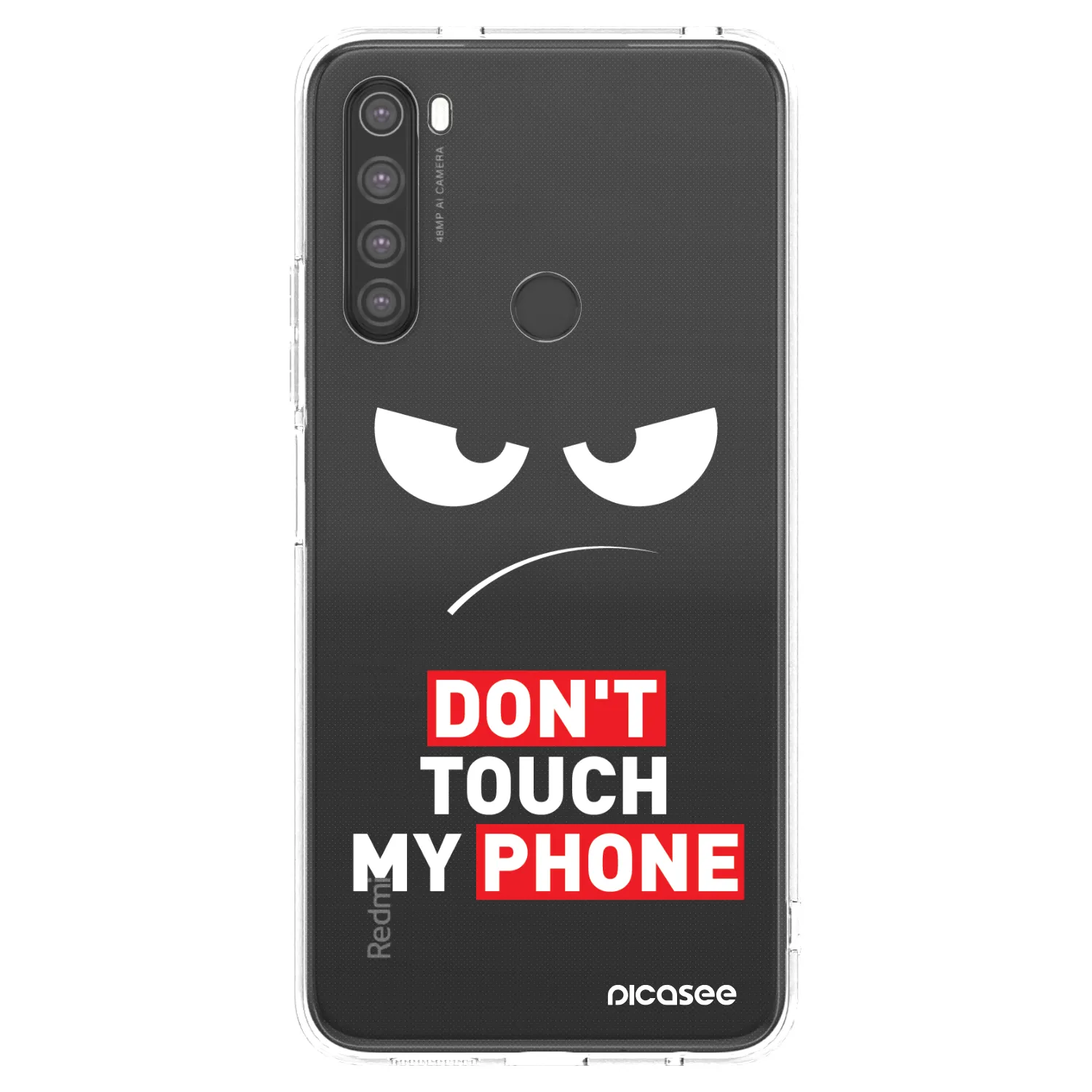 Picasee silikonový průhledný obal pro Xiaomi Redmi Note 8 - Angry Eyes - Transparent