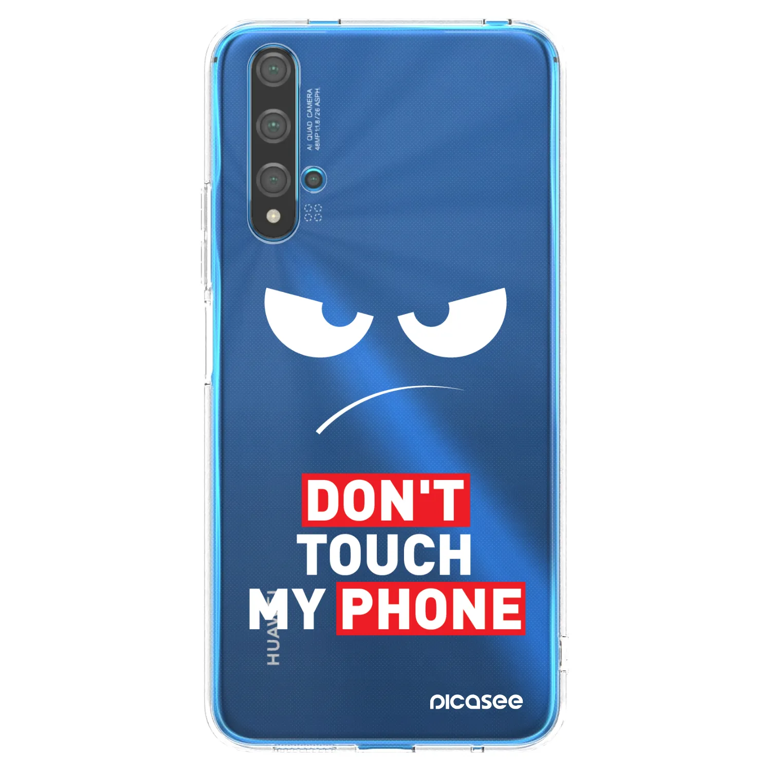 Picasee silikonový průhledný obal pro Huawei Nova 5T - Angry Eyes - Transparent