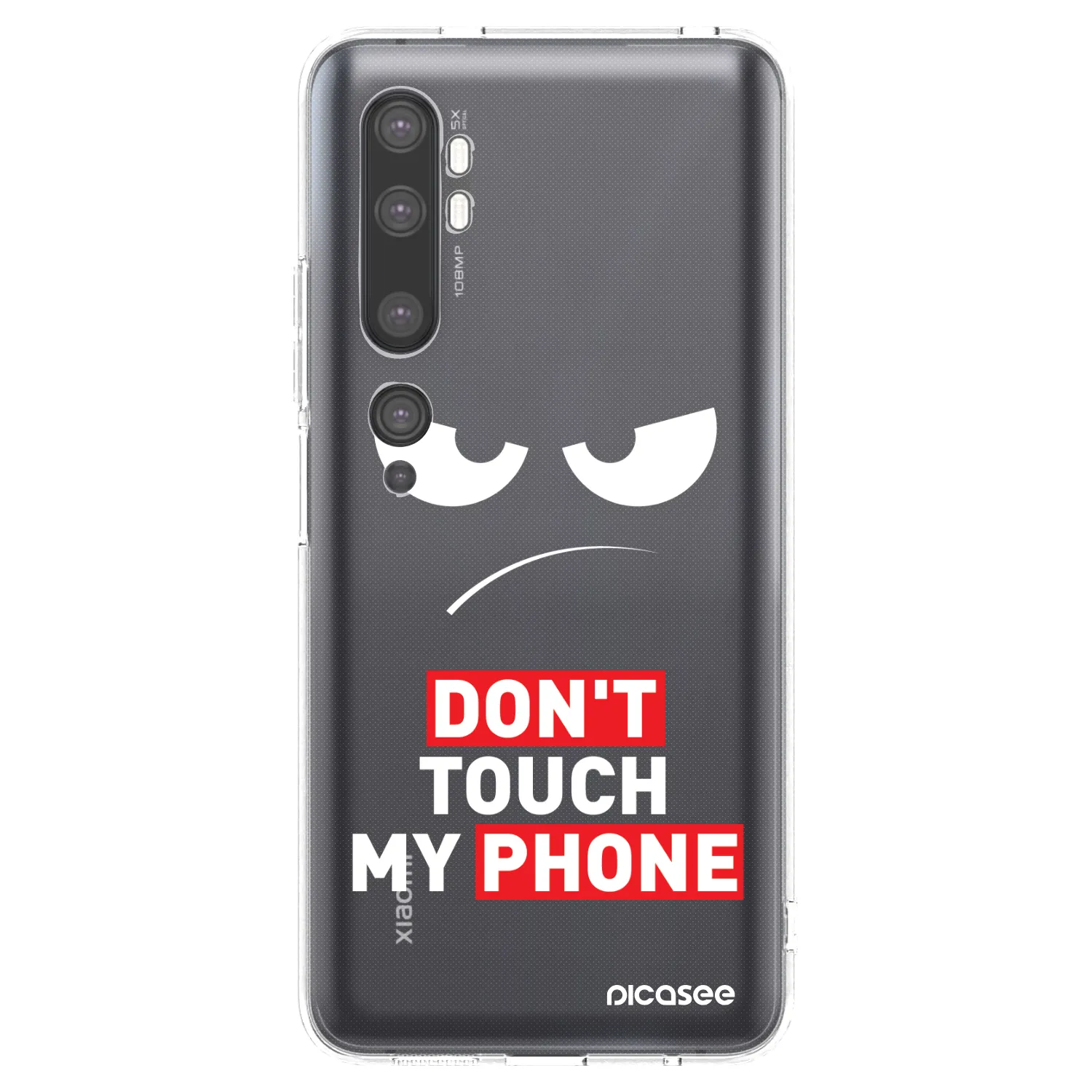 Picasee silikonový průhledný obal pro Xiaomi Mi Note 10 (Pro) - Angry Eyes - Transparent