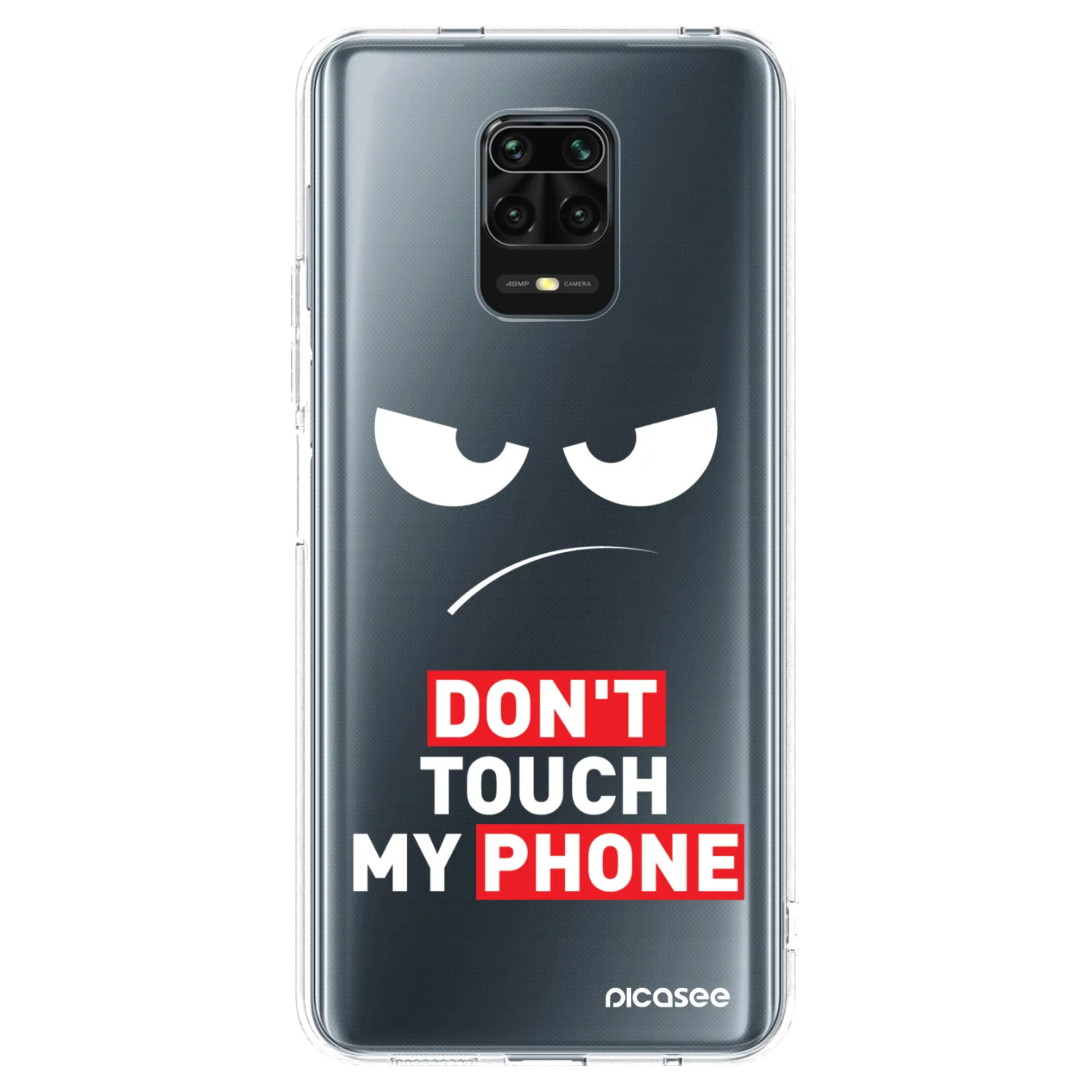 Picasee silikonový průhledný obal pro Xiaomi Redmi Note 9 Pro - Angry Eyes - Transparent