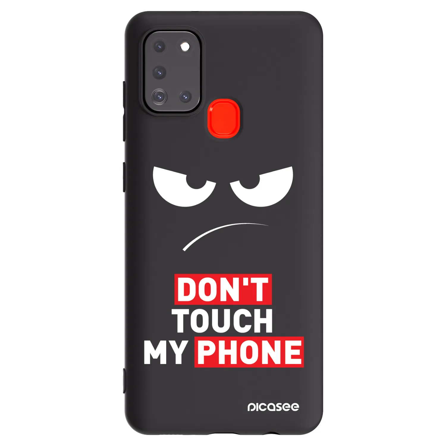 Picasee silikonový černý obal pro Samsung Galaxy A21s - Angry Eyes - Transparent