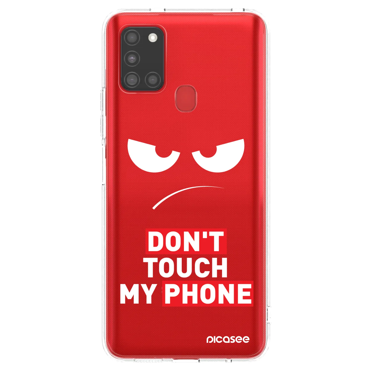 Picasee silikonový průhledný obal pro Samsung Galaxy A21s - Angry Eyes - Transparent