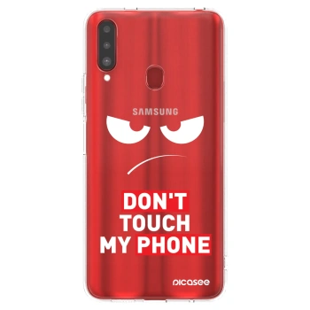 Picasee silikonový průhledný obal pro Samsung Galaxy A20s - Angry Eyes - Transparent