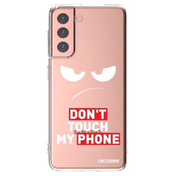 Picasee silikonový průhledný obal pro Samsung Galaxy S21 5G G991B - Angry Eyes - Transparent