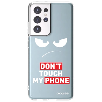 Picasee silikonový průhledný obal pro Samsung Galaxy S21 Ultra 5G G998B - Angry Eyes - Transparent