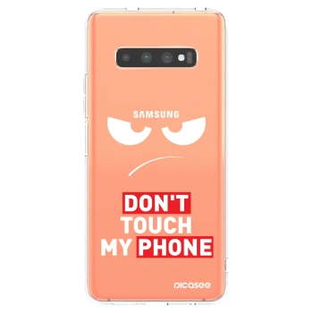 Picasee silikonový průhledný obal pro Samsung Galaxy S10 Plus G975 - Angry Eyes - Transparent