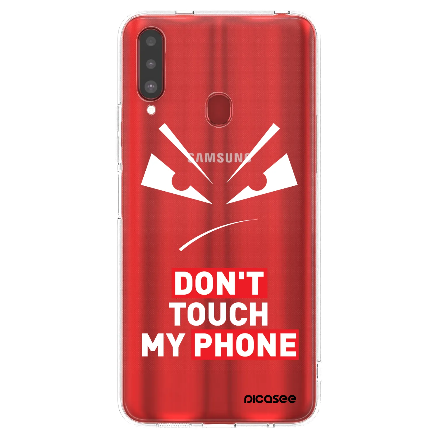 Picasee silikonový průhledný obal pro Samsung Galaxy A20s - Evil Eye - Transparent