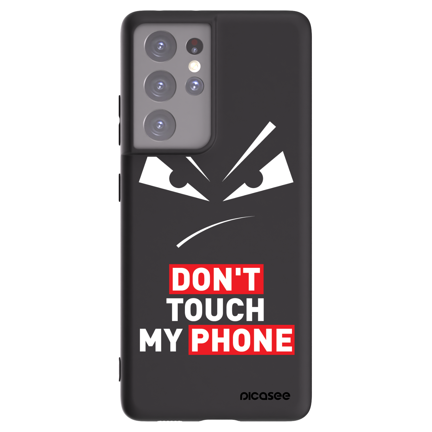Picasee silikonový černý obal pro Samsung Galaxy S21 Ultra 5G G998B - Evil Eye - Transparent