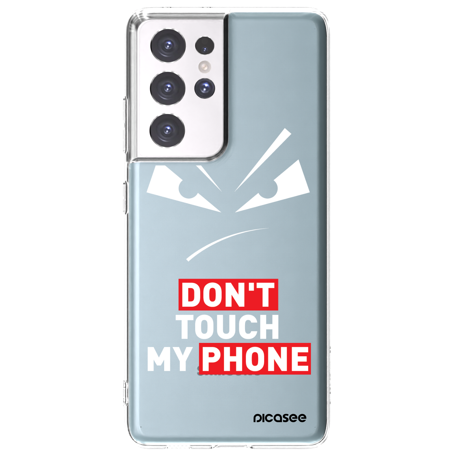 Picasee silikonový průhledný obal pro Samsung Galaxy S21 Ultra 5G G998B - Evil Eye - Transparent
