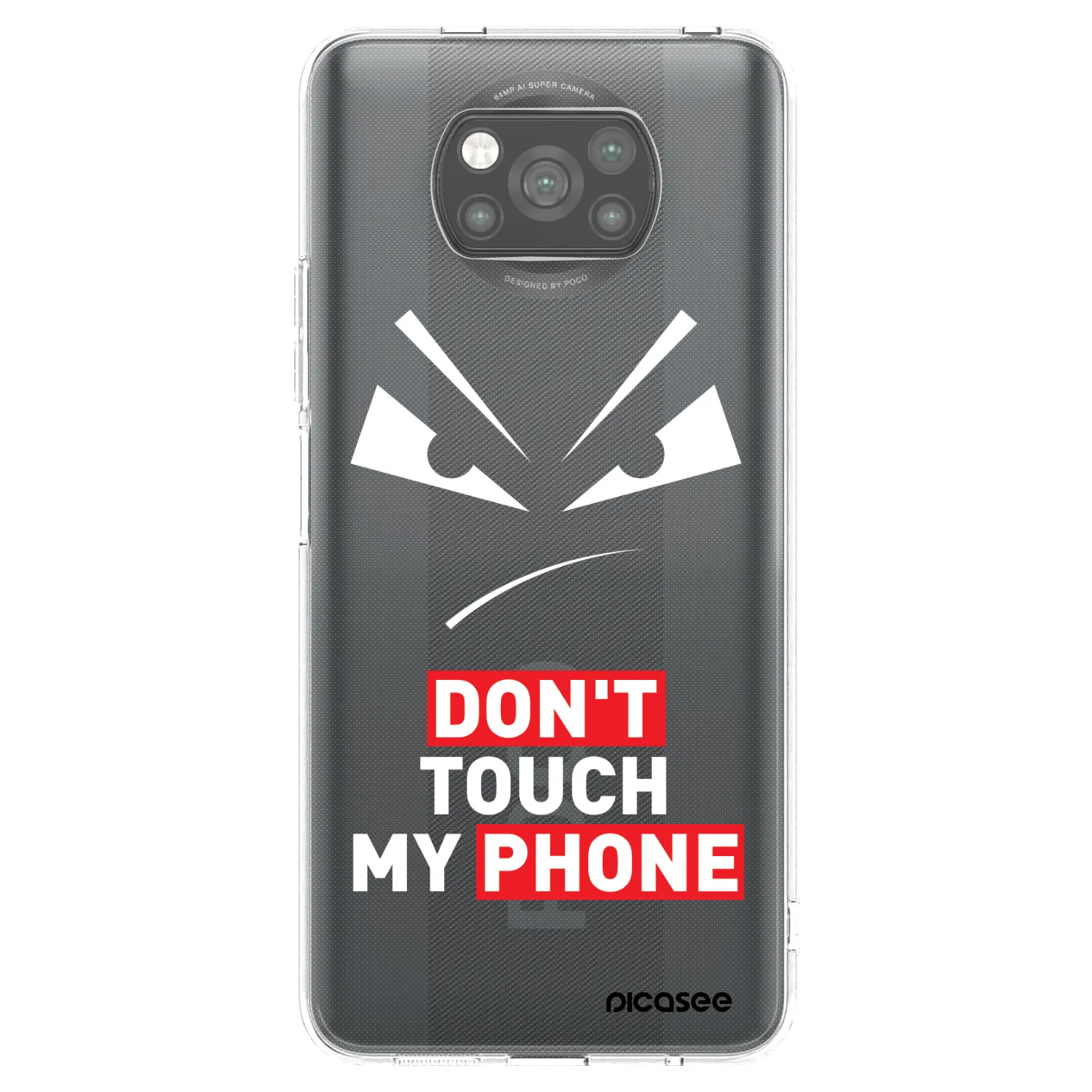 Picasee silikonový černý obal pro Xiaomi Poco X3 Pro - Evil Eye - Transparent
