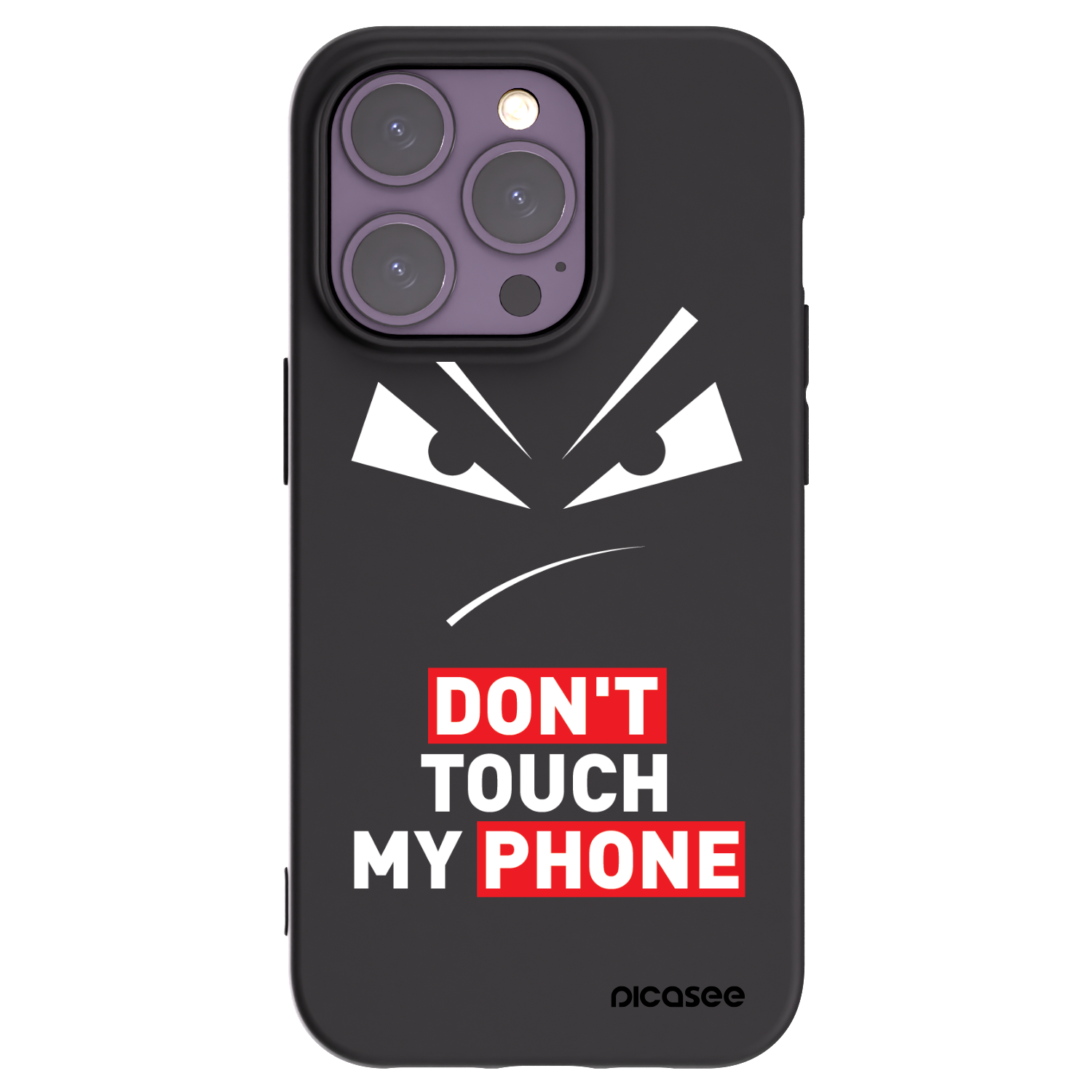 Picasee silikonový černý obal pro Apple iPhone 14 Pro - Evil Eye - Transparent