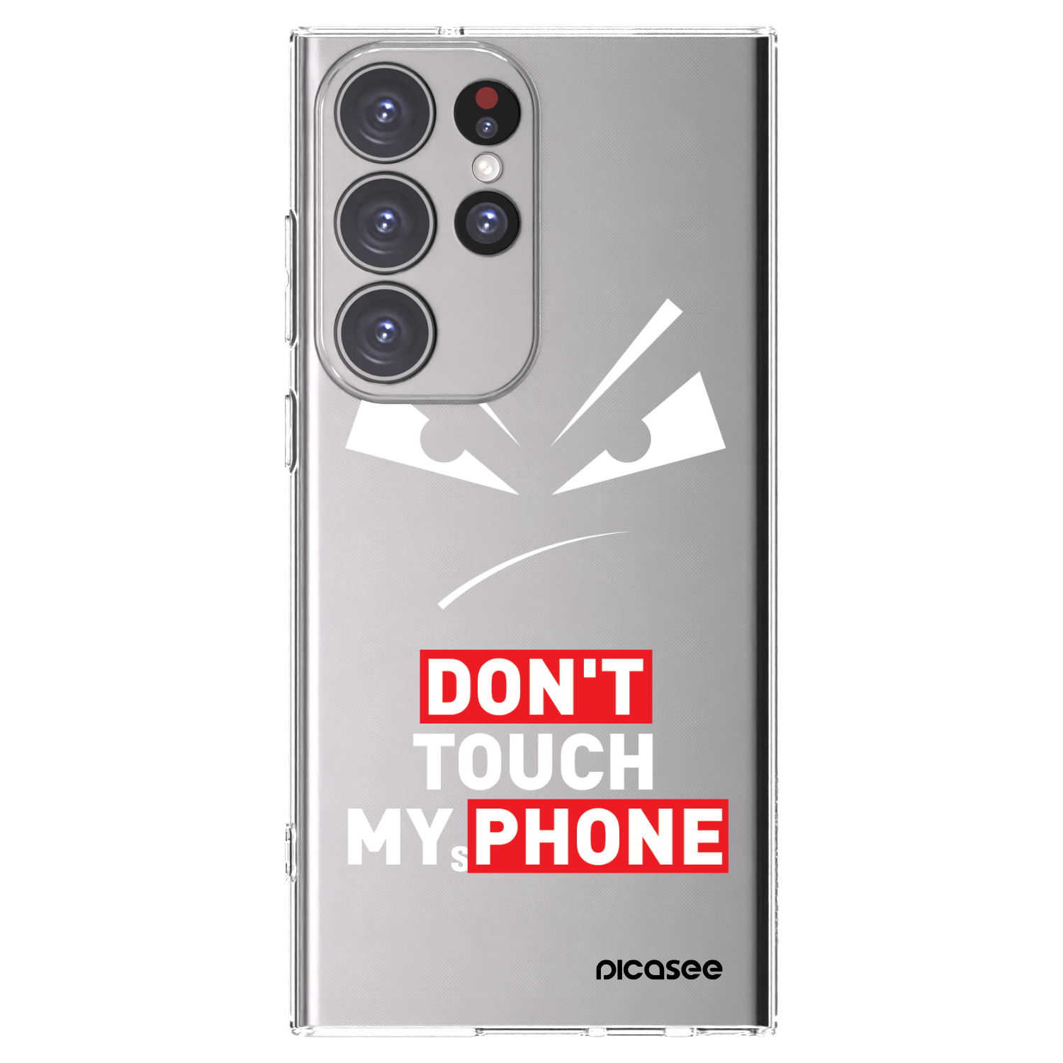 Picasee silikonový průhledný obal pro Samsung Galaxy S23 Ultra 5G - Evil Eye - Transparent