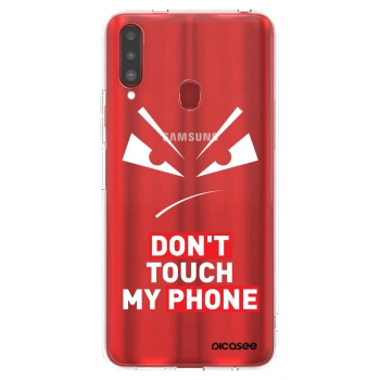 Picasee silikonový průhledný obal pro Samsung Galaxy A20s - Evil Eye - Transparent