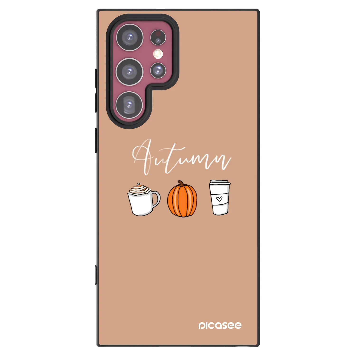 Picasee silikonový černý obal pro Samsung Galaxy S22 Ultra 5G - Autumn