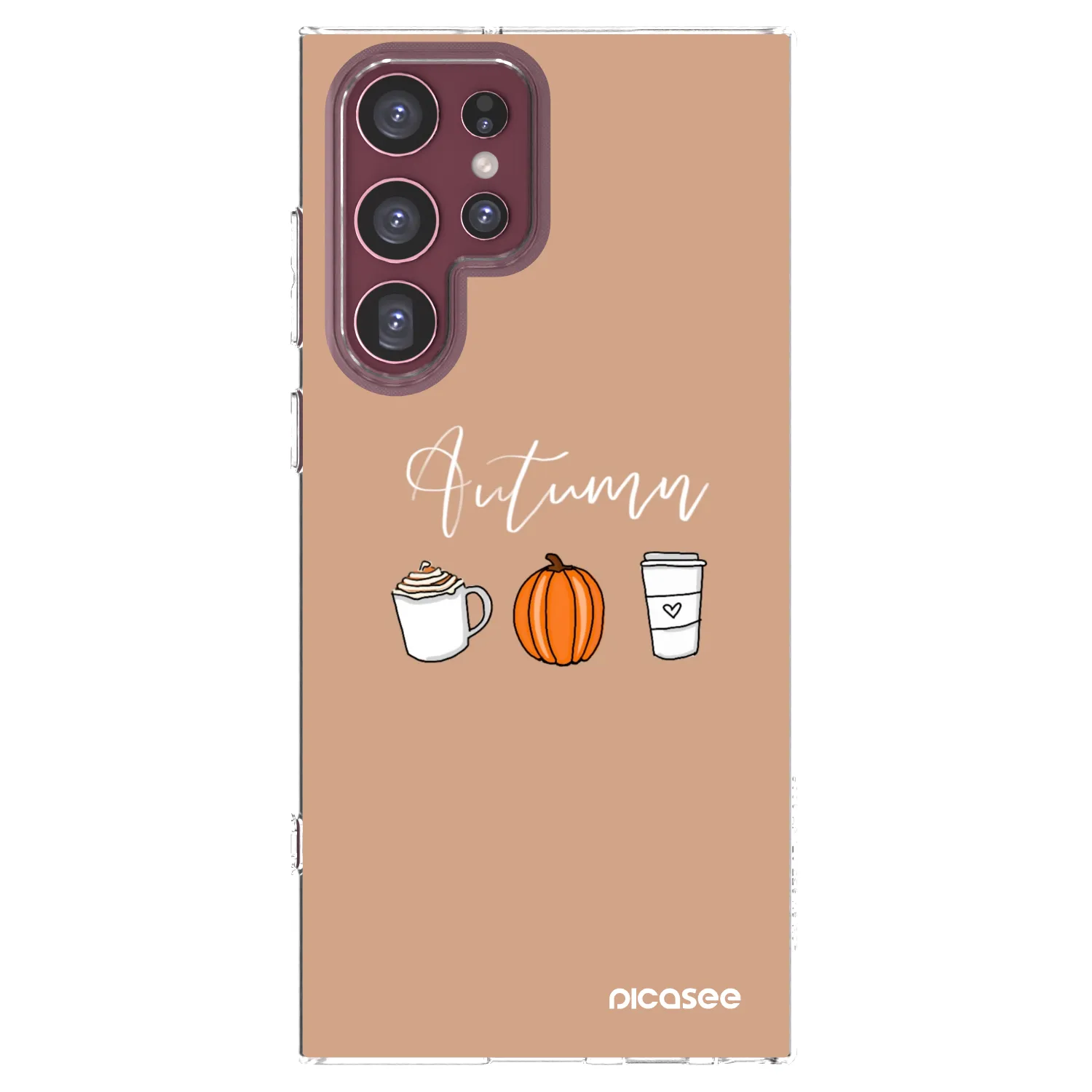 Picasee silikonový průhledný obal pro Samsung Galaxy S22 Ultra 5G - Autumn