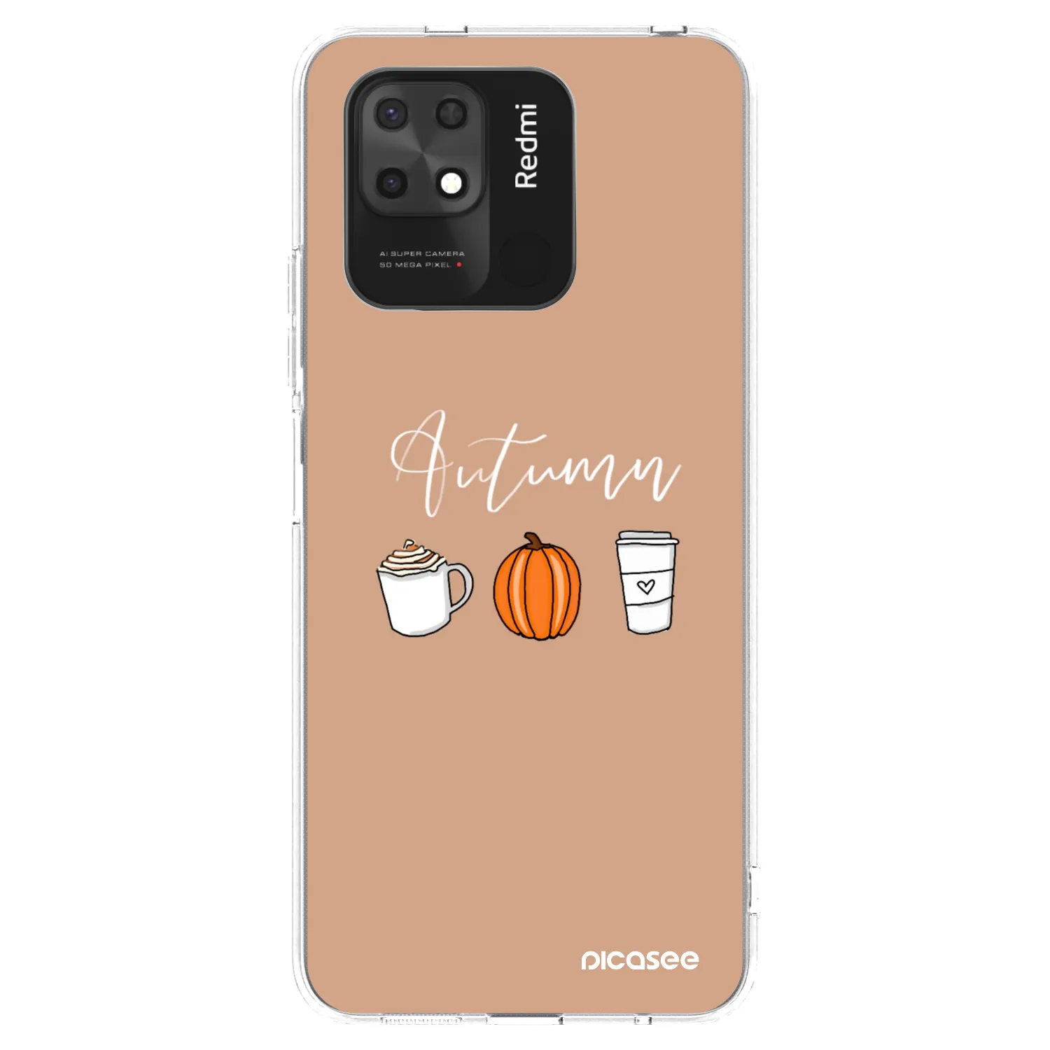 Picasee silikonový průhledný obal pro Xiaomi Redmi 10C - Autumn