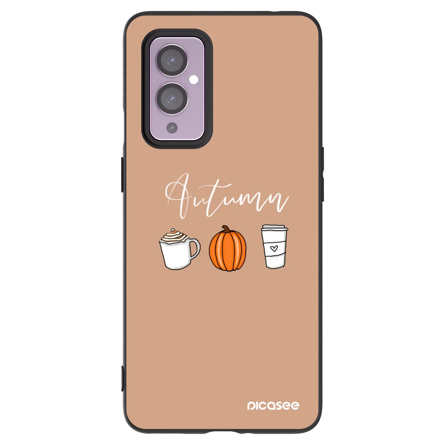 Picasee silikonový černý obal pro OnePlus 9 - Autumn
