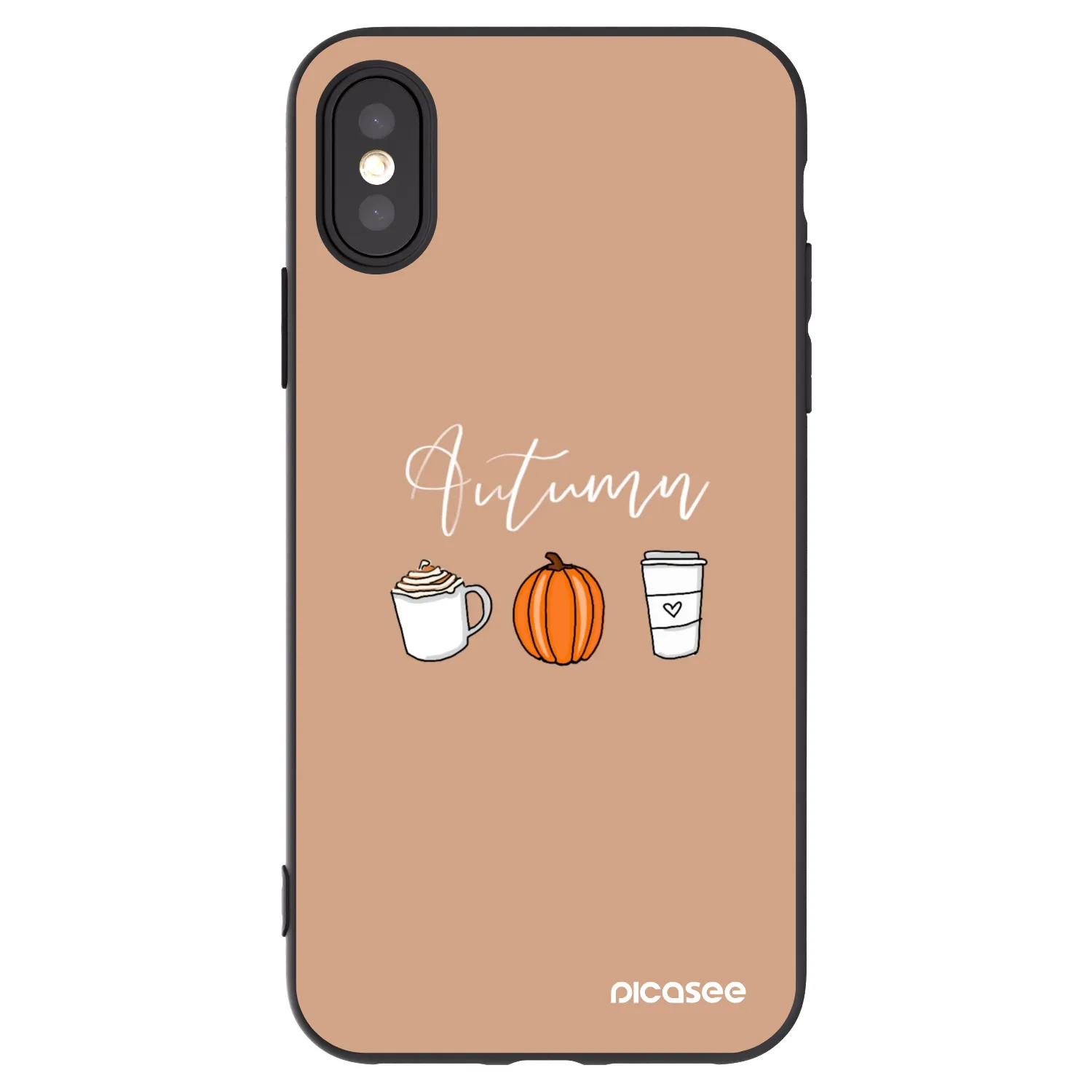 Picasee silikonový černý obal pro Apple iPhone X/XS - Autumn