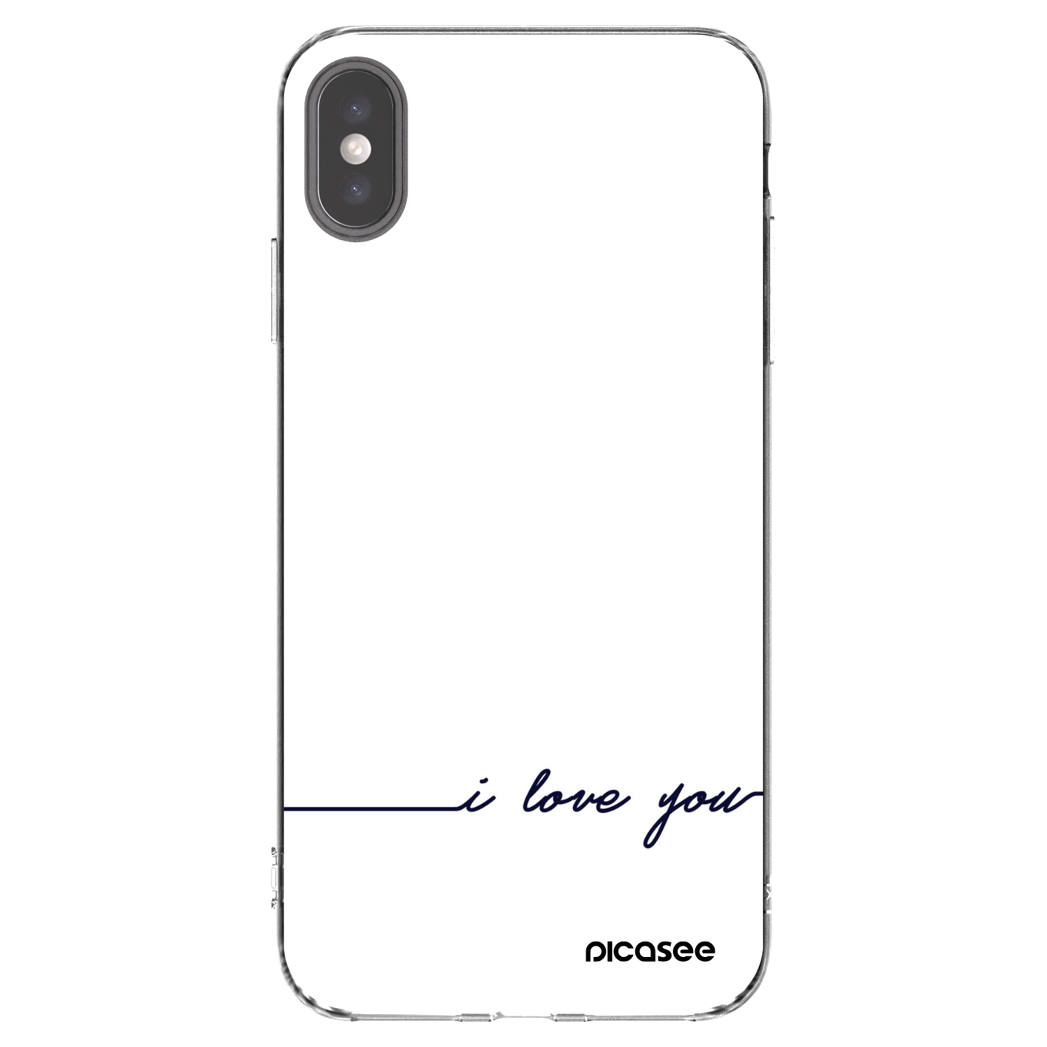 Picasee silikonový průhledný obal pro Apple iPhone XS Max - Miluji tě
