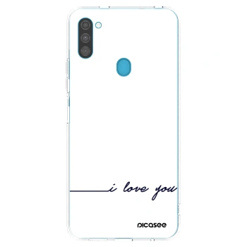 Picasee silikonový průhledný obal pro Samsung Galaxy M11 - Miluji tě