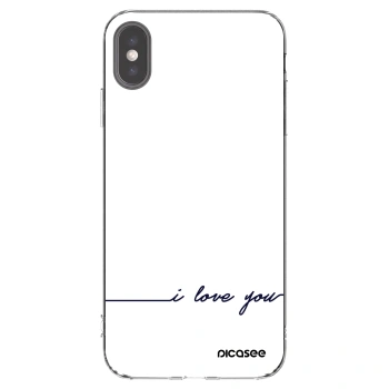 Picasee silikonový průhledný obal pro Apple iPhone XS Max - Miluji tě