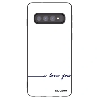 Picasee silikonový černý obal pro Samsung Galaxy S10 G973 - Miluji tě