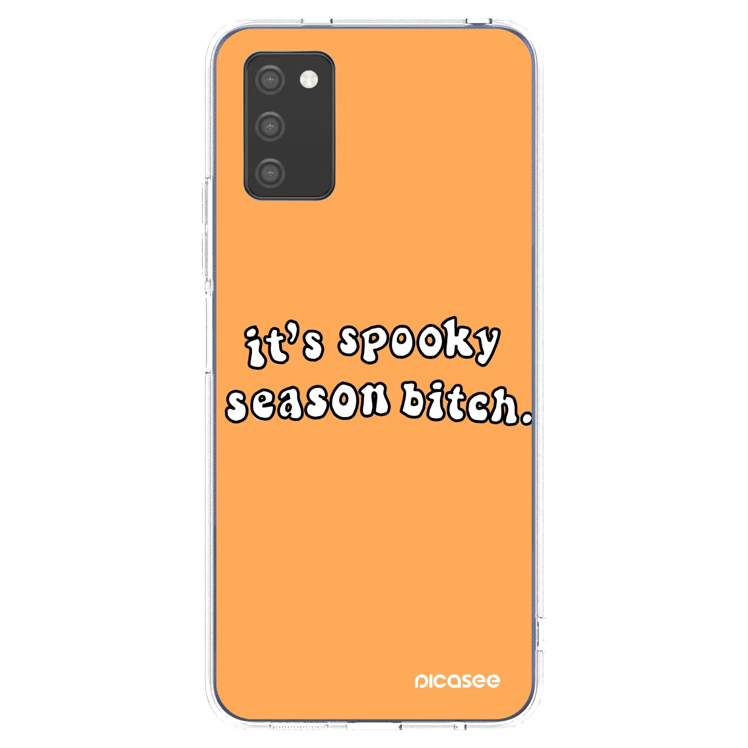 Picasee silikonový průhledný obal pro Samsung Galaxy A02s A025G - Spooky season