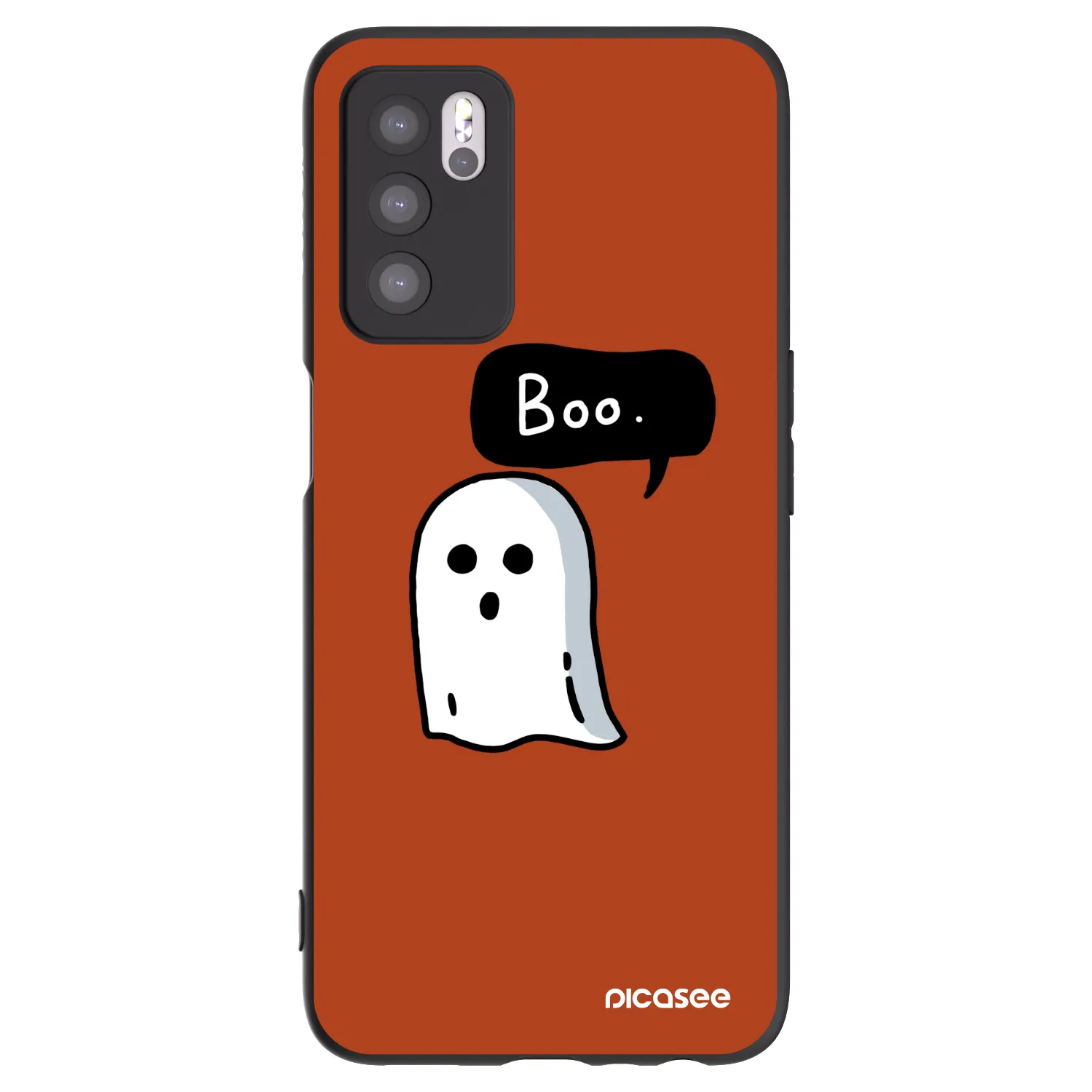 Picasee silikonový černý obal pro OPPO A16 - Boo
