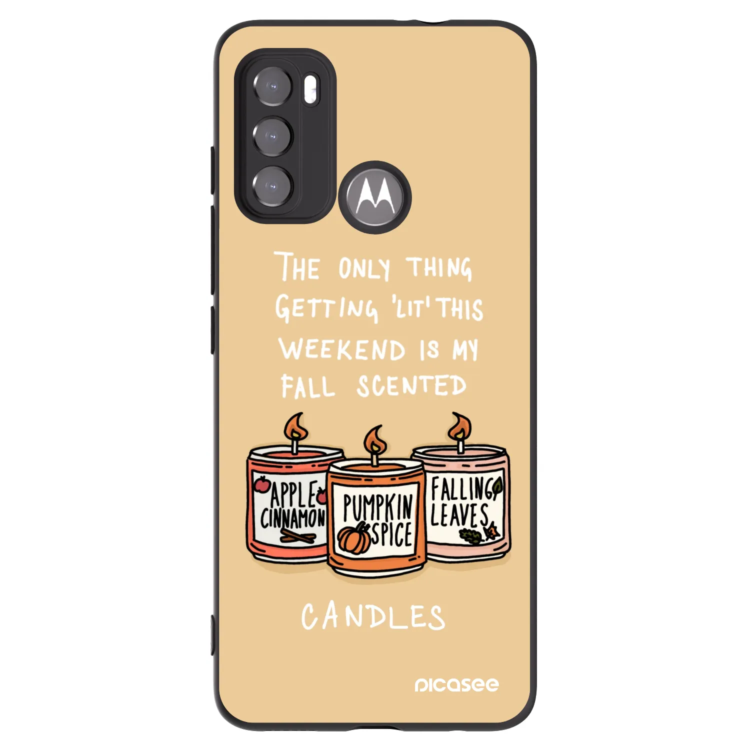 Picasee silikonový černý obal pro Motorola Moto G60 - Candles
