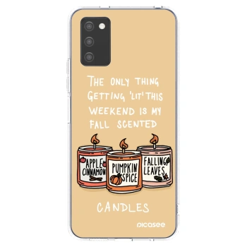 Picasee silikonový průhledný obal pro Samsung Galaxy A02s A025G - Candles