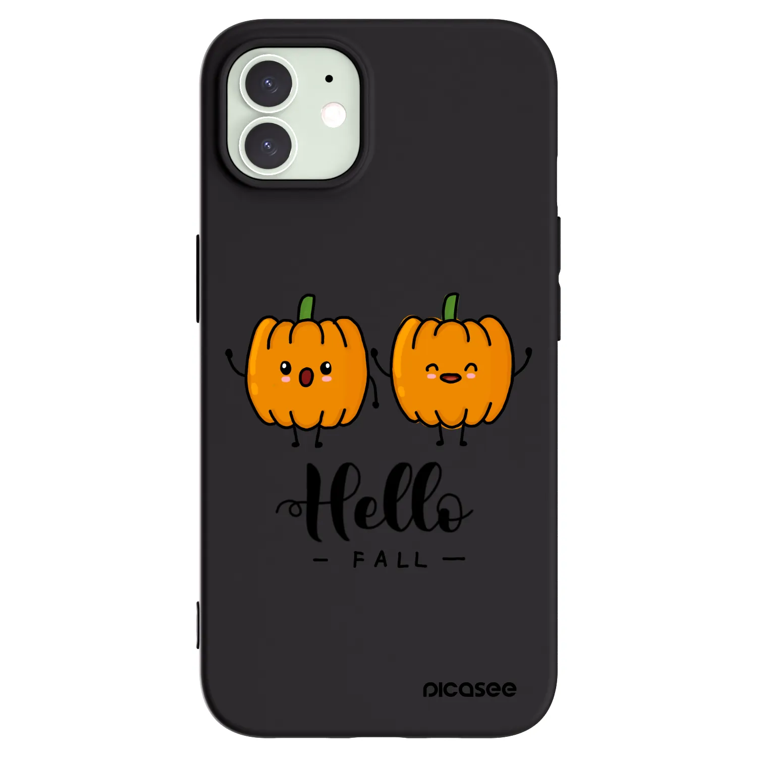 Picasee silikonový černý obal pro Apple iPhone 12 - Hallo Fall
