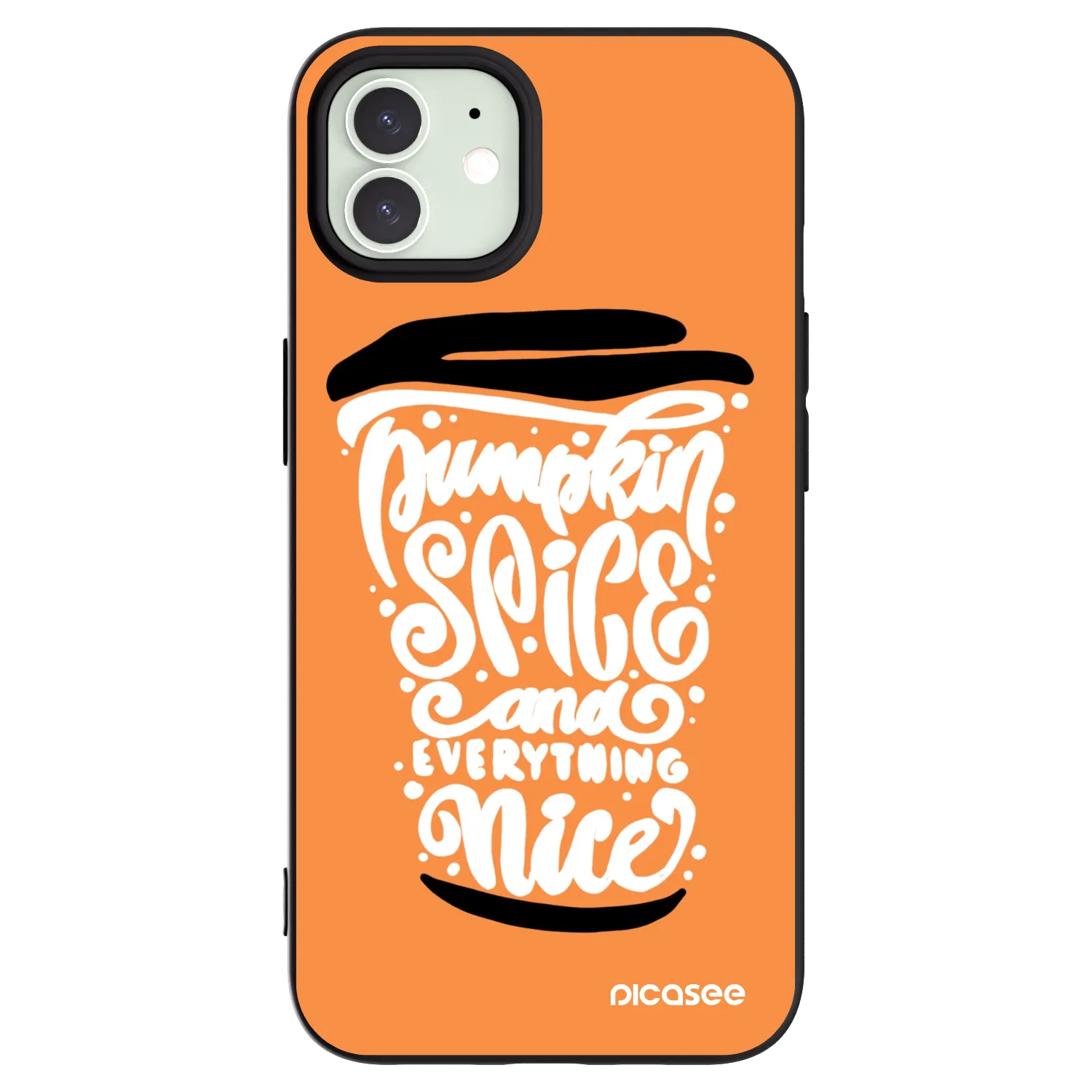 Picasee silikonový černý obal pro Apple iPhone 12 - Pumpkin coffee
