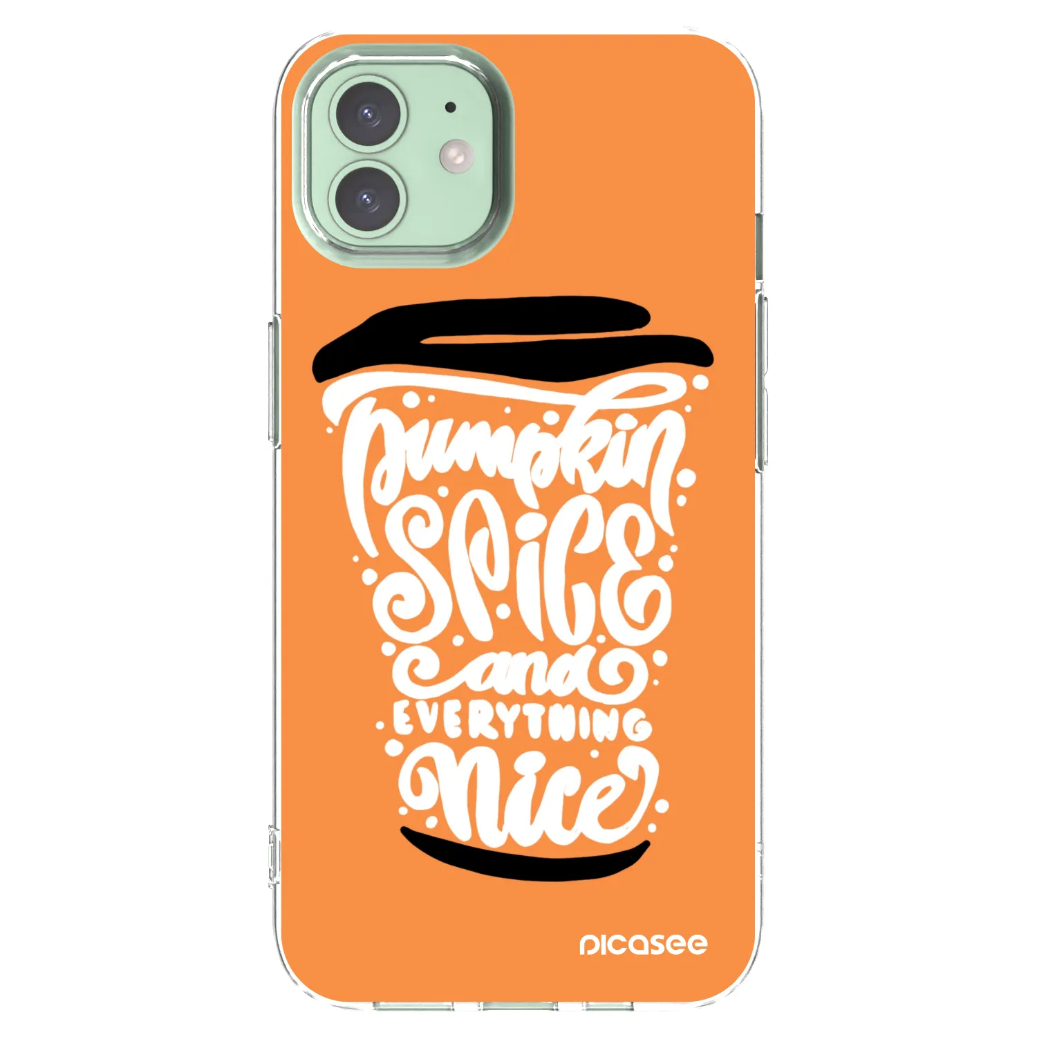Picasee silikonový průhledný obal pro Apple iPhone 12 - Pumpkin coffee