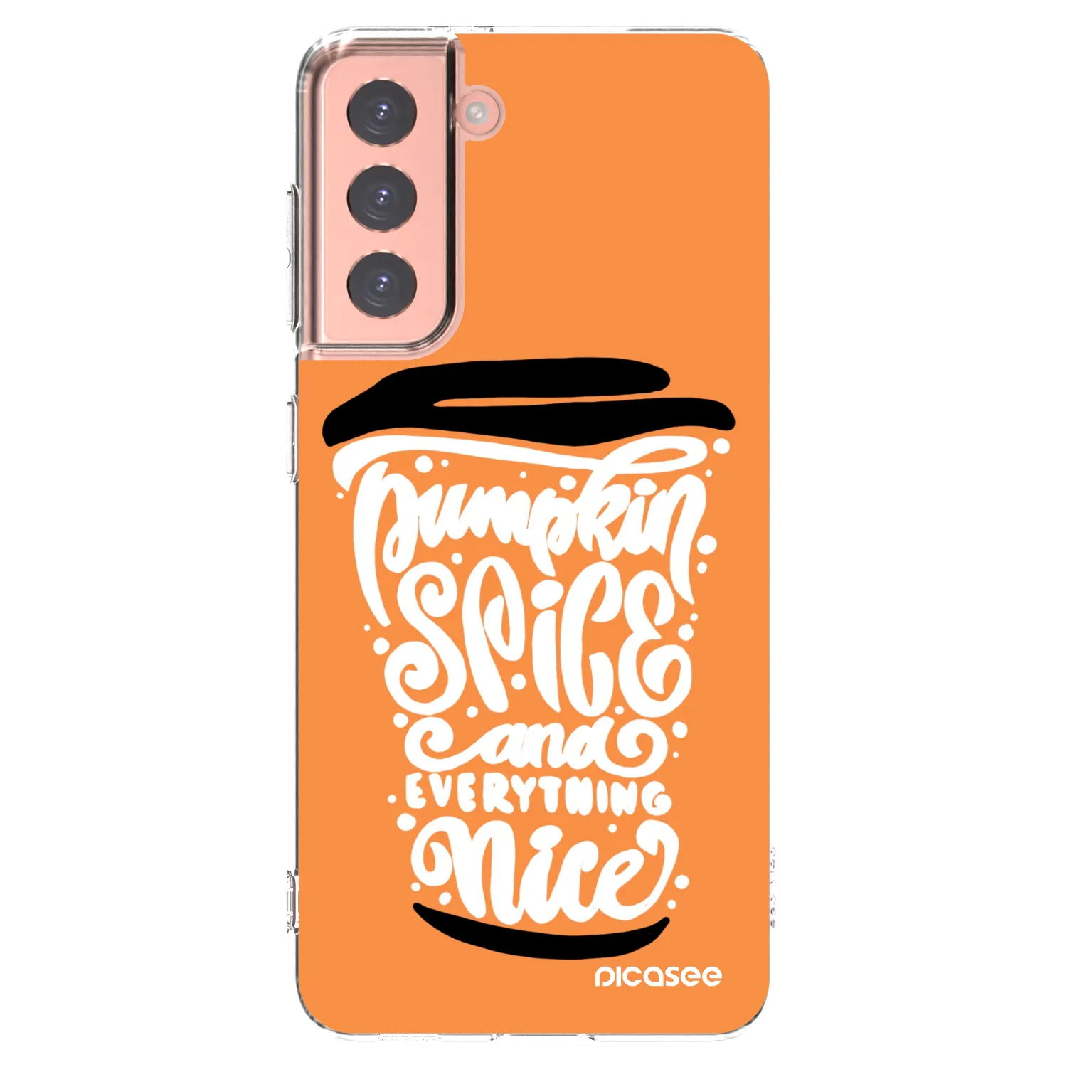 Picasee silikonový průhledný obal pro Samsung Galaxy S21 5G G991B - Pumpkin coffee