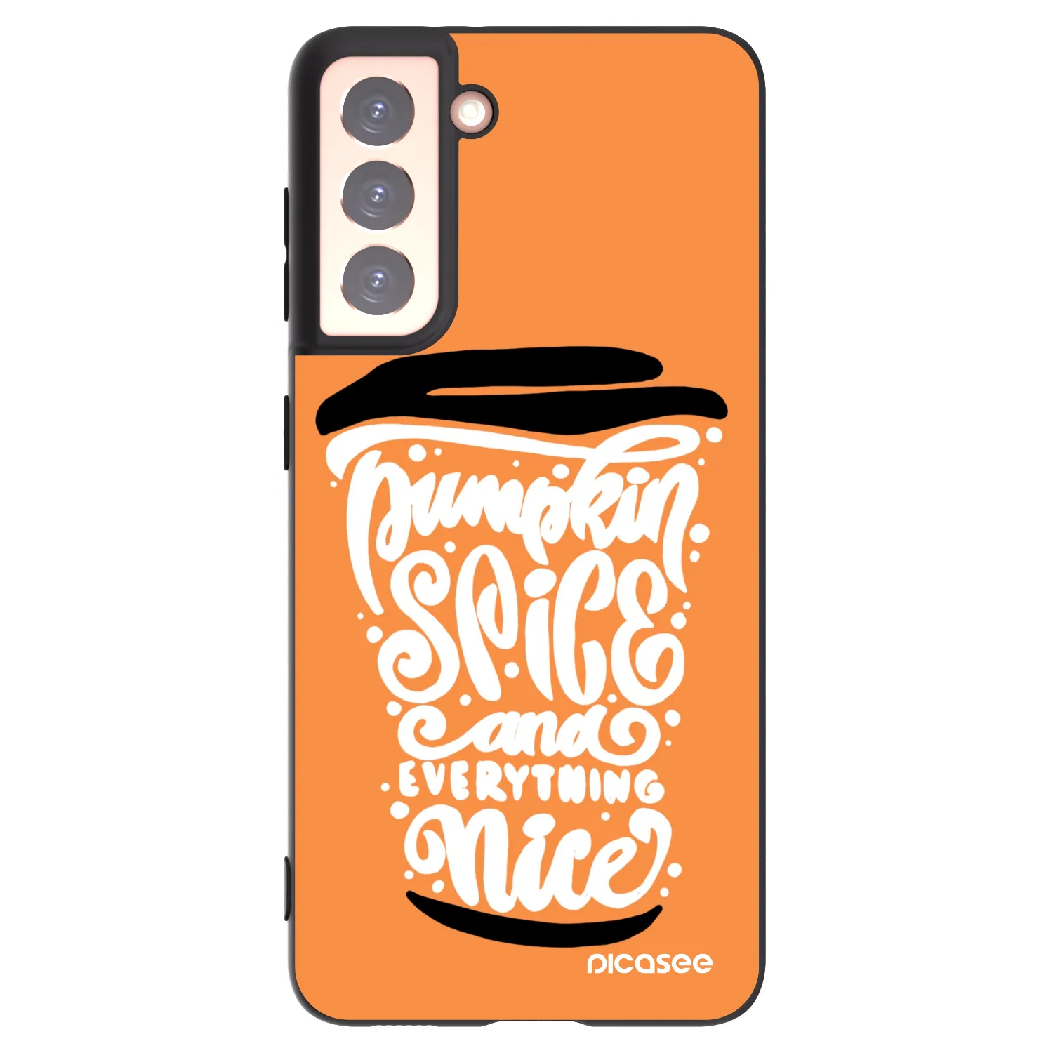 Picasee silikonový černý obal pro Samsung Galaxy S21 5G G991B - Pumpkin coffee