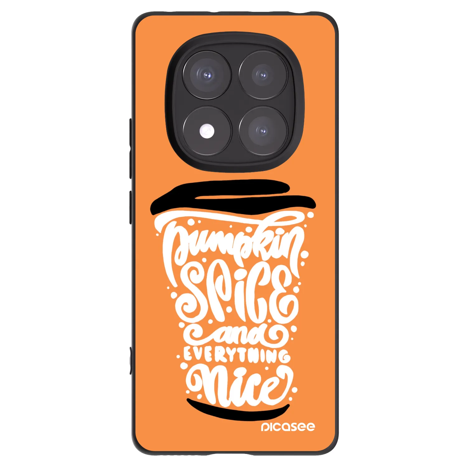 Picasee silikonový černý obal pro Xiaomi Redmi Note 14 Pro+ 5G - Pumpkin coffee