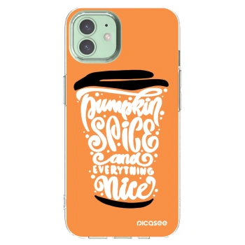 Picasee silikonový průhledný obal pro Apple iPhone 12 - Pumpkin coffee