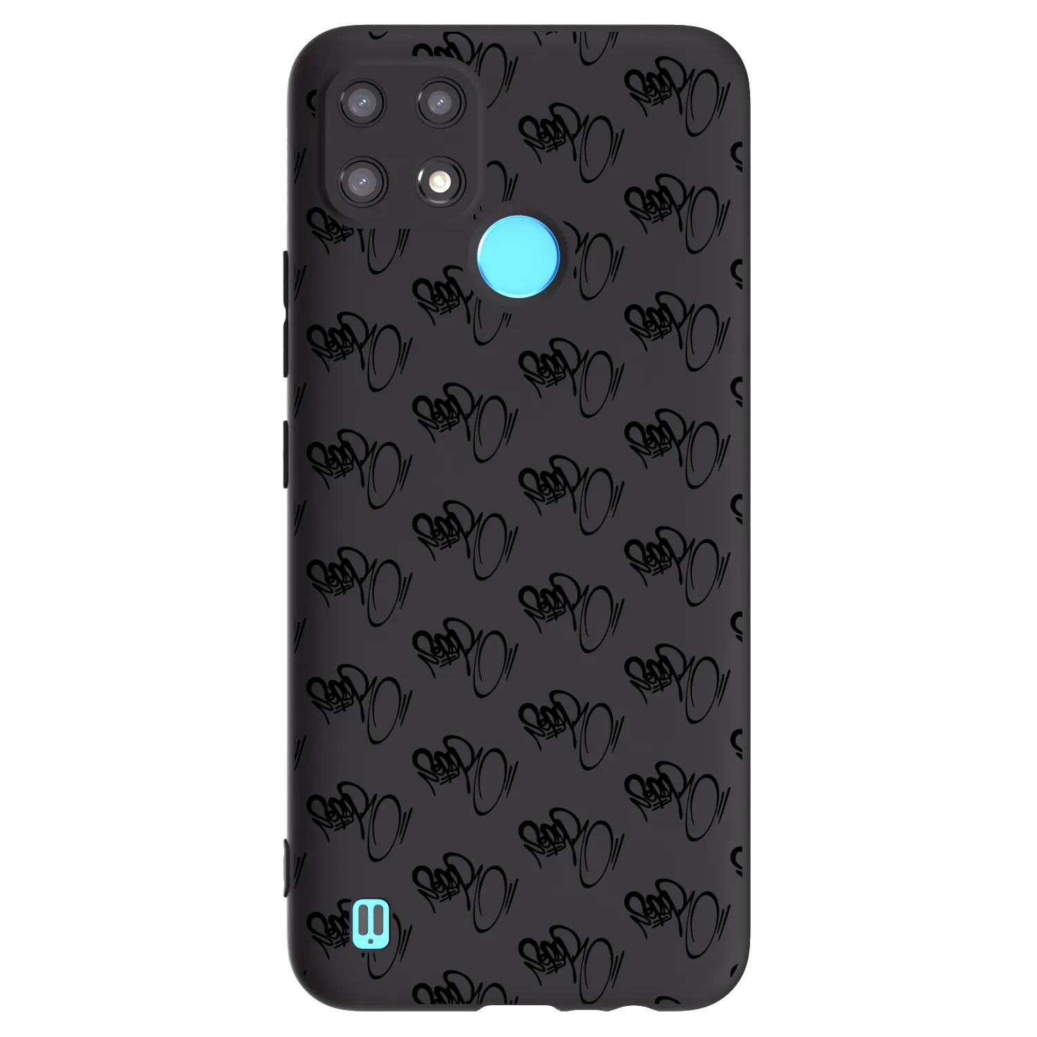 Picasee silikonový černý obal pro Realme C21 - Separ - Black On Black 1