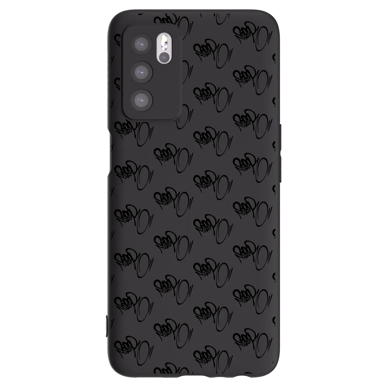 Picasee silikonový černý obal pro OPPO A16s - Separ - Black On Black 1